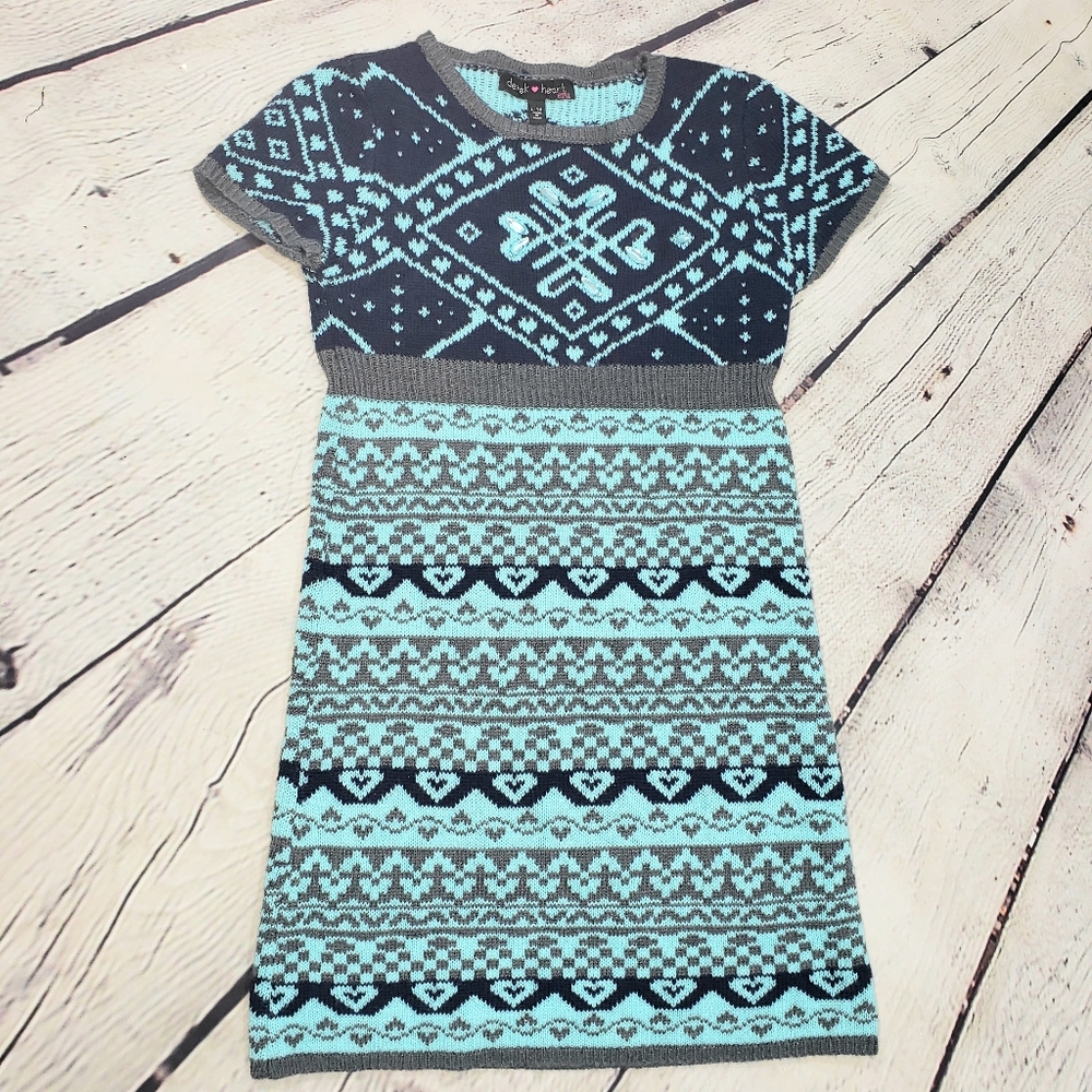 Derek Heart turquoise blue sweater dress